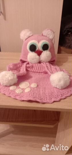 Шапочка для девочки 5-9лет, весна-осень