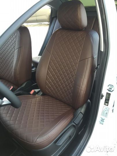 Чехлы на сиденья Киа Рио 4 Экокожа Ромб
