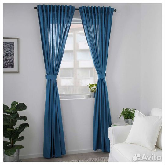 Гардины синие IKEA Амильдэ