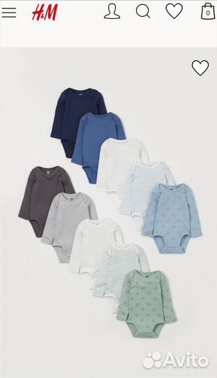 Боди h&m для мальчиков и девочек