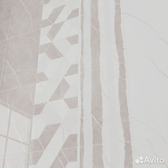 Плитка настенная Керамин Астория 3Д тип 2 40x27.5 см 1.65 м² глянцевая цвет бежево-белый
