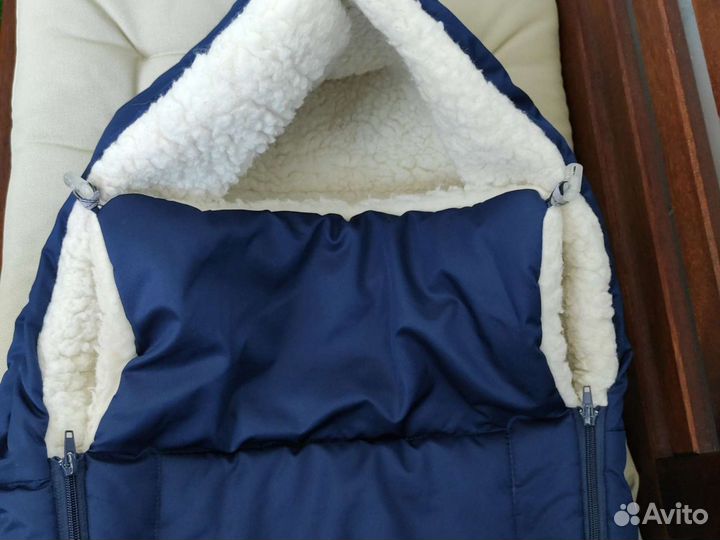 Зимний конверт в коляску на овчине