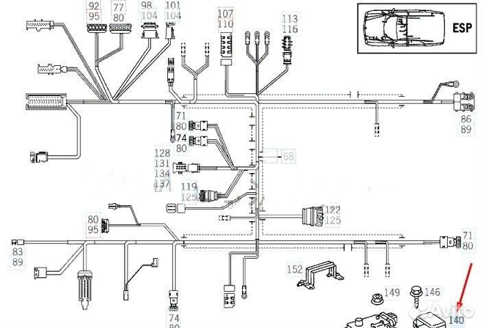 Датчик ускорения Mercedes E W210 113.940 4.3L 1998