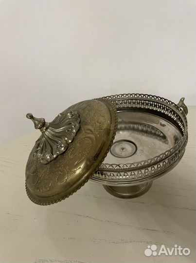 Ваза конфетница на ножке,старинная,Германия