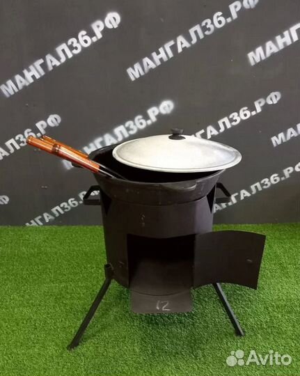 Печь с дверцей для казана 10 литров, сталь 3мм