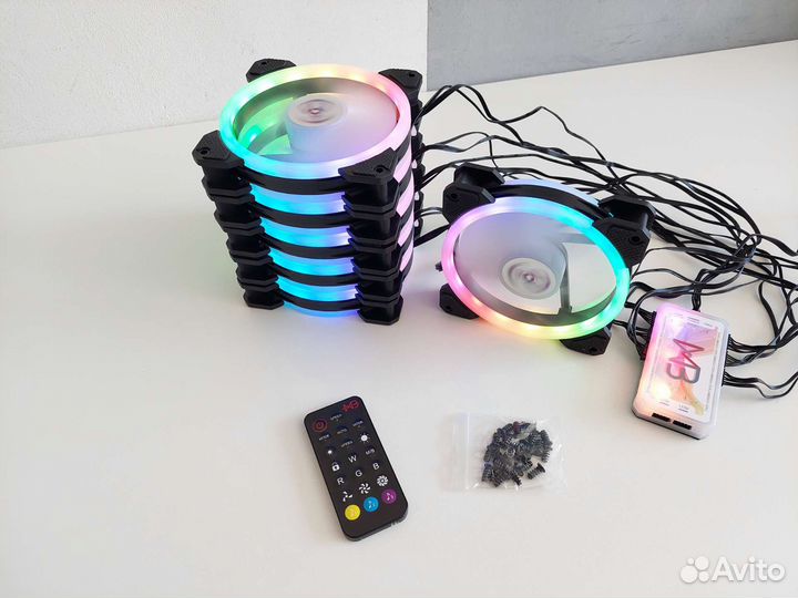 Комплект кулеров RGB + контроллер + пульт д/у