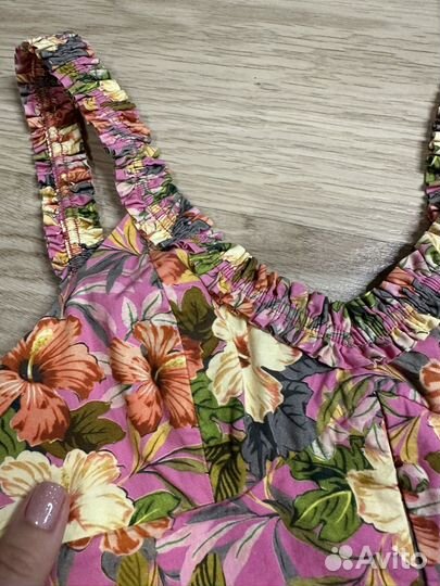 Топ Zara хлопок розовый s майка кроптоп