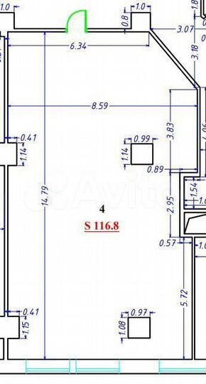 Сдам офисное помещение, 116.8 м²