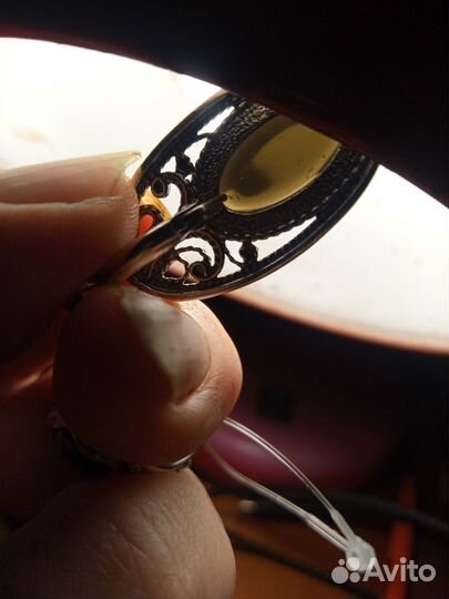 Серьги кольцо раухтопаз винтаж