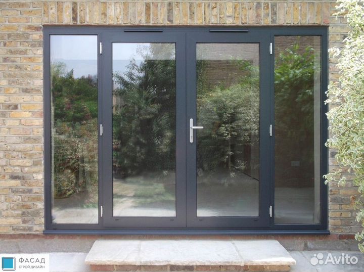 Алюминиевые двери под ключ