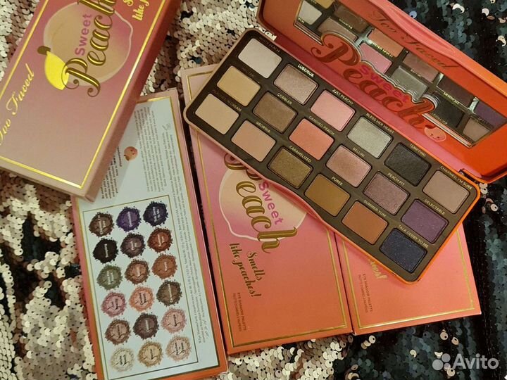 Too Faced sweet peach Палетка теней