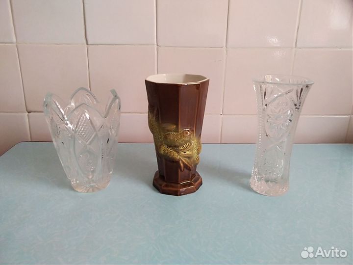 Вазы хрусталь и фарфор новые СССР
