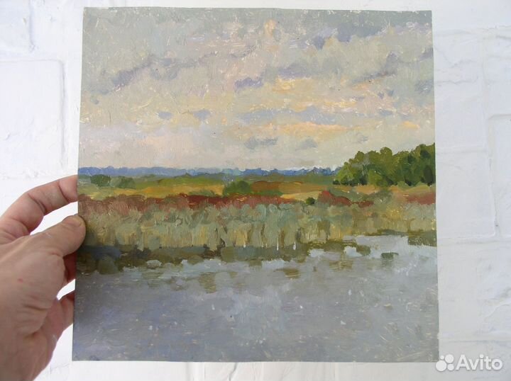 Картина Маслом Пейзаж Селигер Облачный День