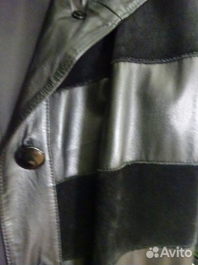 Кожаная куртка /плащ женская, Dong Ming,размер 52