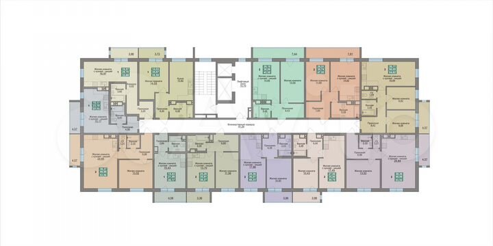 2-к. квартира, 53,6 м², 13/16 эт.