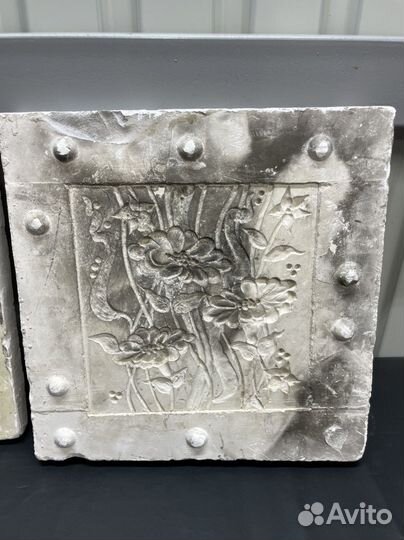 Плиты формы из гипса старинные 2шт