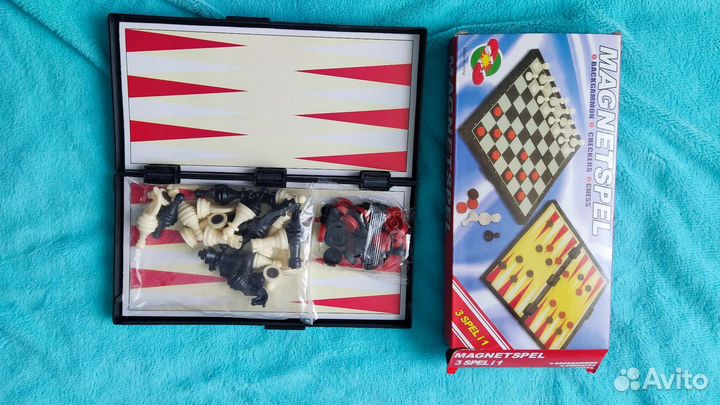 Шахматы и шашки магнитные настольные
