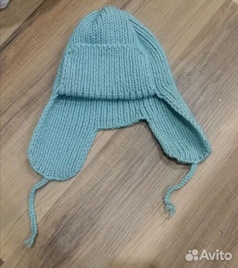 Шапка ушанка женская вязаная