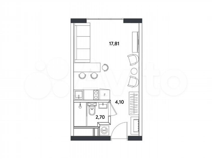 1-к. апартаменты, 24,6 м², 14/24 эт.