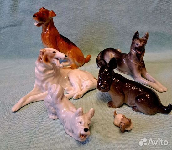 Фарфоровые статуэтки собак лфз