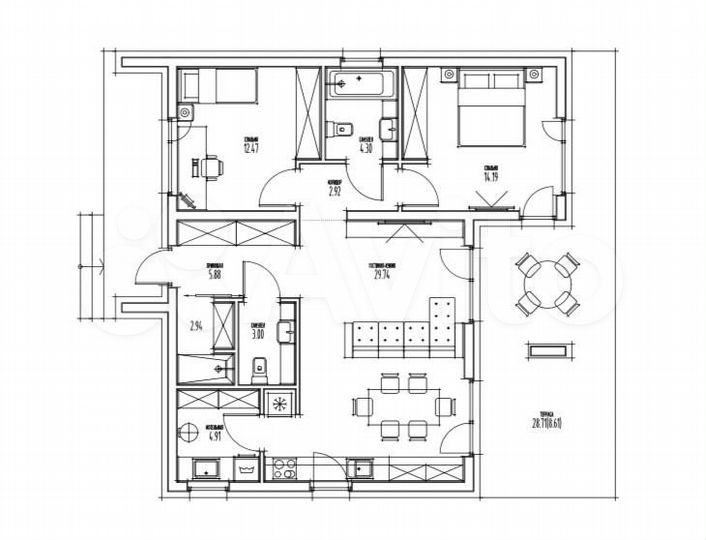 Дом 80 м² на участке 6 сот.