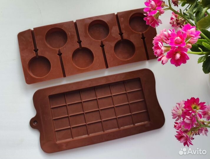 Форма силиконовая плитка шоколада, чупа чупсы