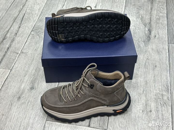 Полуботинки зимние кожаные