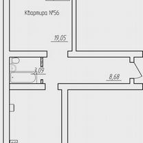 1-к. квартира, 49,4 м², 5/5 эт.