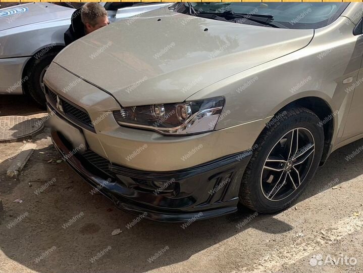 Губа передняя Mitsubishi Lancer X 10 Agressor