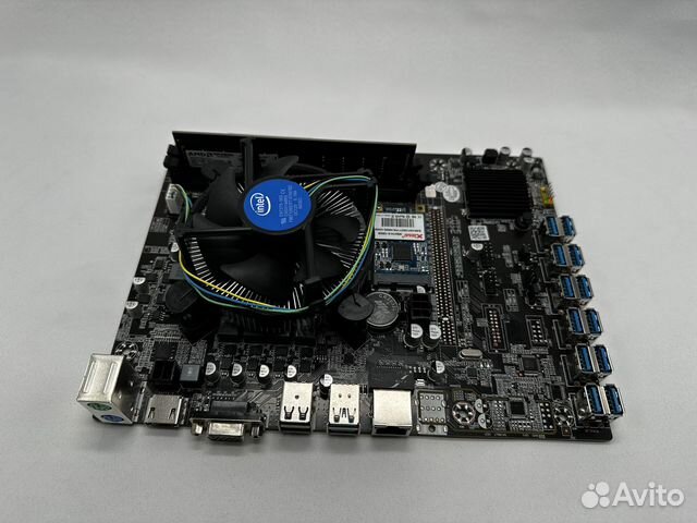 Материнская плата BTC250 на 12 карт USB в сборе