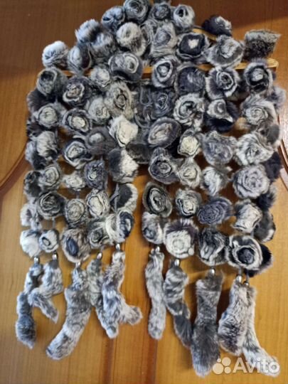 Палантин- шарф из меха кролика