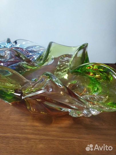 Пепельница чешское стекло конфетница