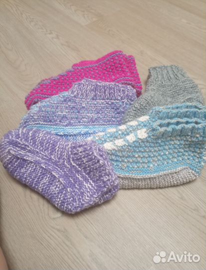 Шерстяные носки ручной вязки