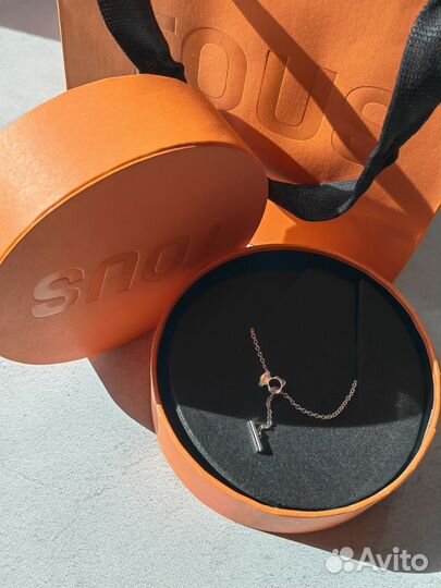 Цепочка с кулоном серебро мишка Tous оригинал