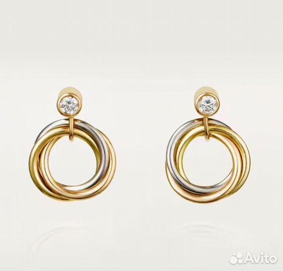 Золотые серьги тринити cartier, Оригинал