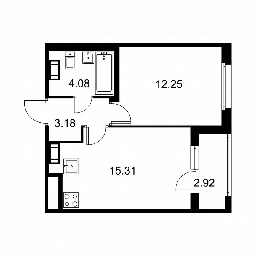 1-к. квартира, 36,3 м², 4/9 эт.