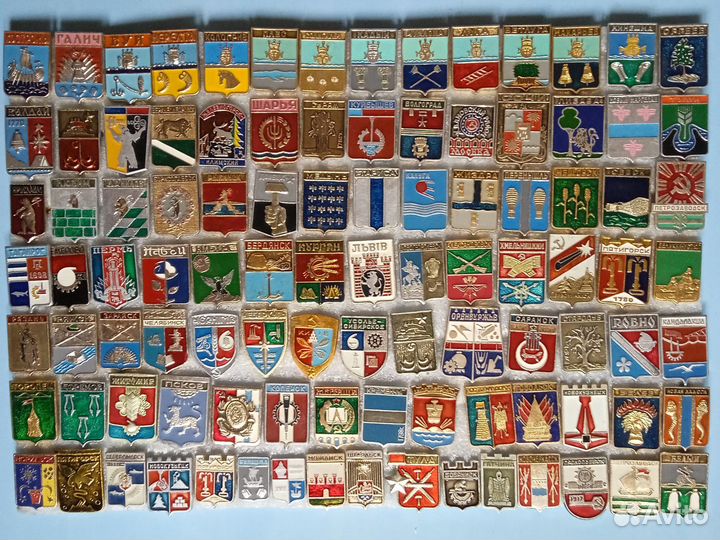 Значки с гербами городов