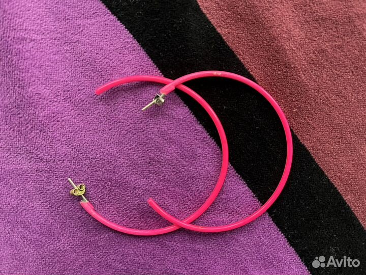 Розовые серьги-кольца