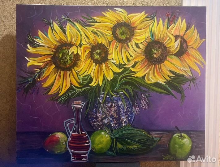 Картина маслом «Подсолнухи»50/60