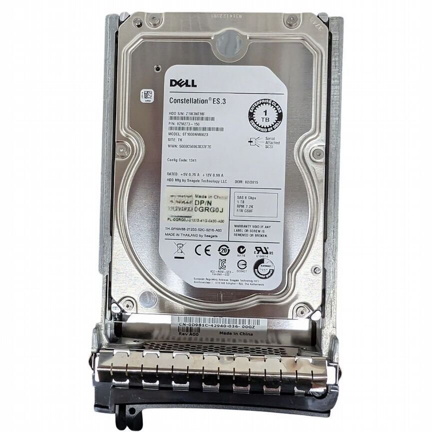 [GRG0J] Жесткий Диск Dell 1tb 7200 Sas 2,5" Hdd Grg0j