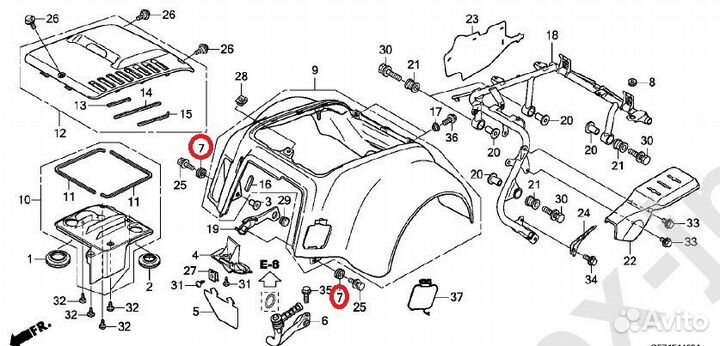 Кольцо крепления заднего крыла Honda Gyro Canopy