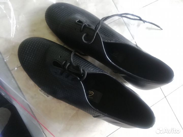 Туфли новые для бальных танцев тренир черные р.24