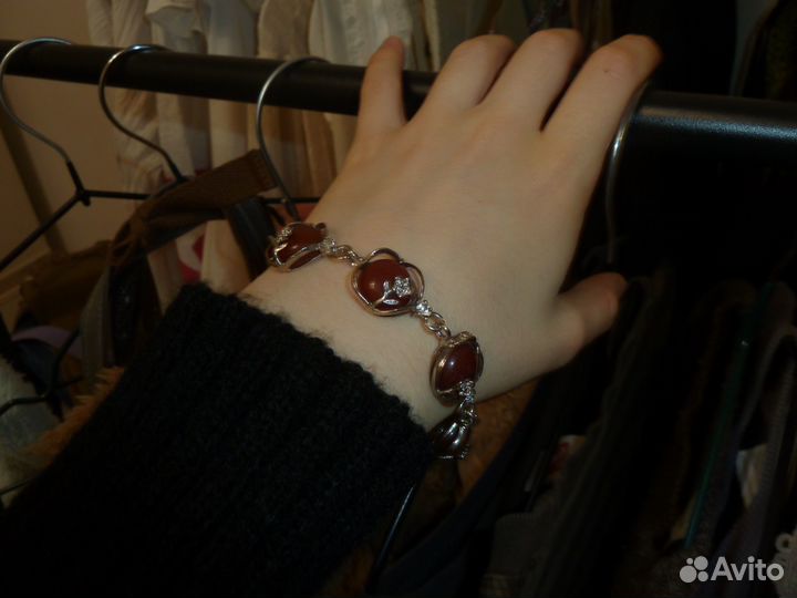 Браслет цветочный с натуральным камнем