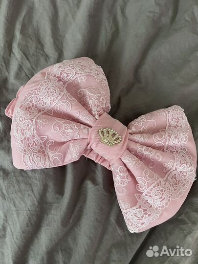 Бант на выписку из роддома, розовый