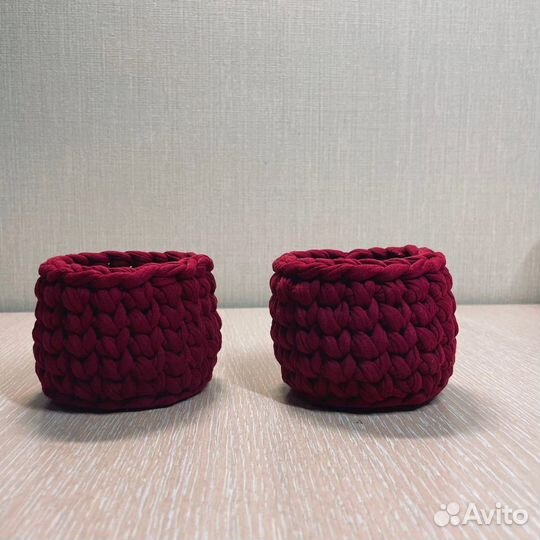 Вязаные корзинки