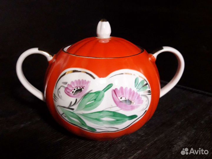 Сахарница,сливочник фарфор дулёво