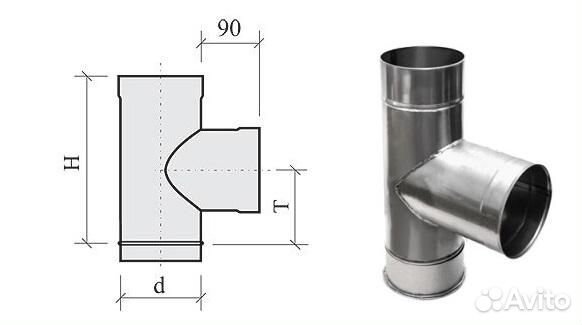 Тройник,колено 115 45/90 градусов нерж