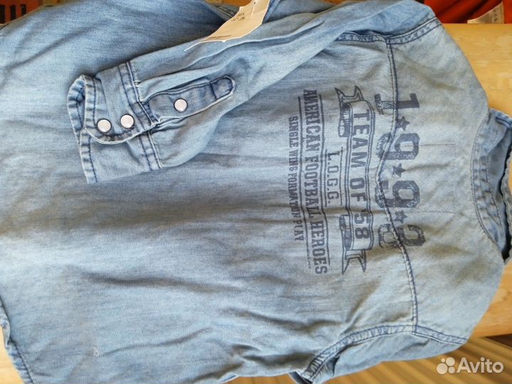 Джинсовая HM рубашка для мальчугана р.98