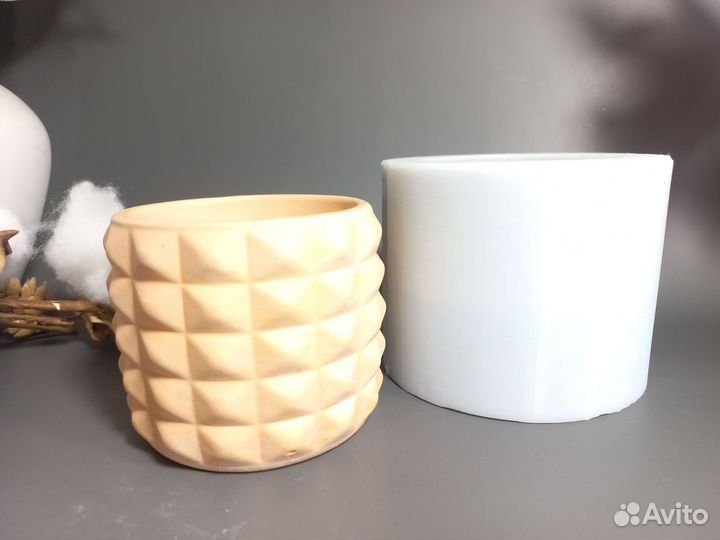 Силиконовая форма молд для гипса бетона стакан