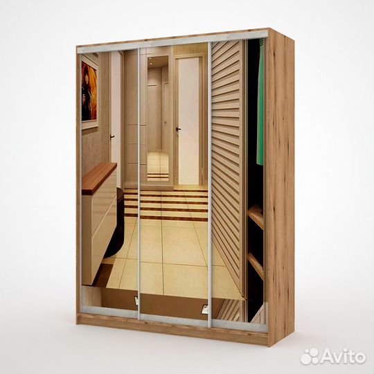 Шкаф-купе Вевер-200n дуб эвок прибрежный прихожая